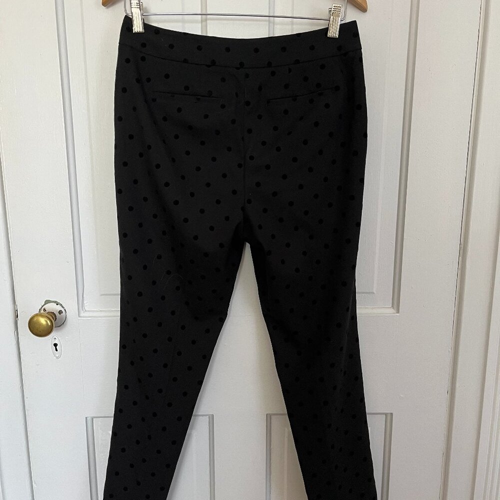 Talbots Hampshire Ankle Women's Slacks 6P black with black polka dots